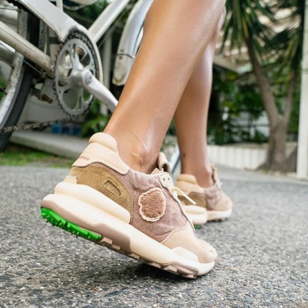 Satorisan Chacrona Linen Shoes Leaf Project Tan Pink Sneakers Size 37